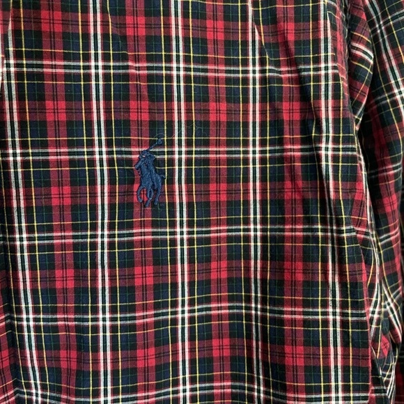 Ralph Lauren Blue Label Men’s L Button Down Classic Plaid Long Sleeve with Horse - Picture 3 of 7